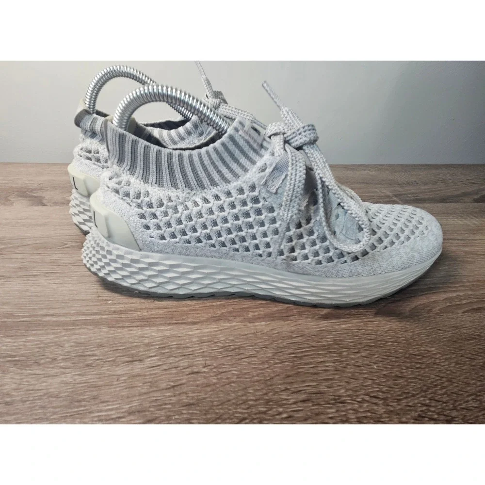 NOBULL Knit Runner Gray Training Shoes Mens 7 Womens 8.5 Low Top Sneakers